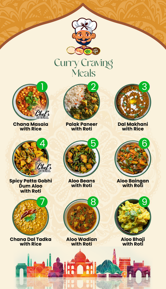 VEG MENU - 6 MEALS PLAN