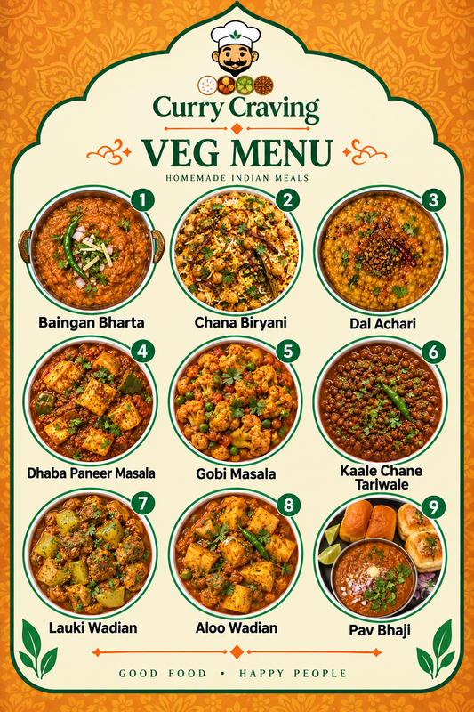 VEG MENU - 5 MEALS PLAN